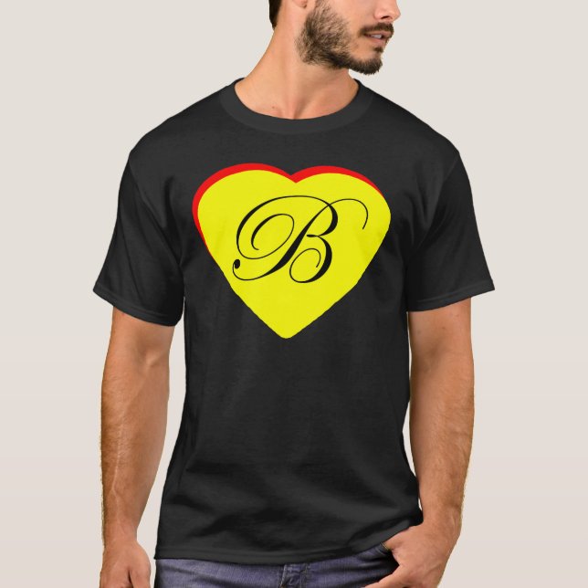 Heart Yellow Red B Wedding Invitation The MUSEUM Z T-Shirt (Front)