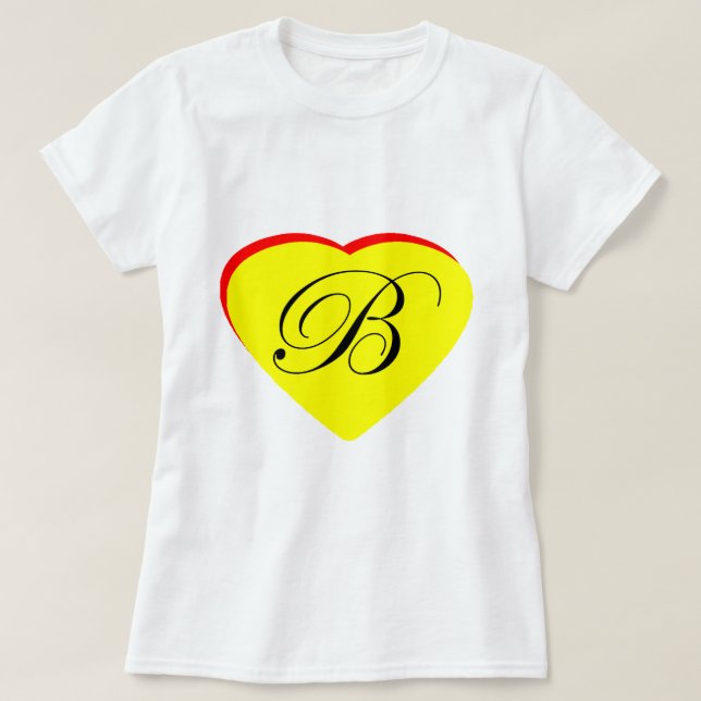 Heart Yellow Red B Wedding Invitation The MUSEUM Z T-Shirt (Design Front)