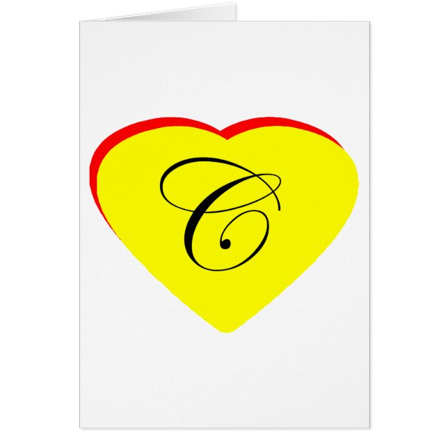 Heart Yellow Red C Wedding Invitation The MUSEUM Z (Front)