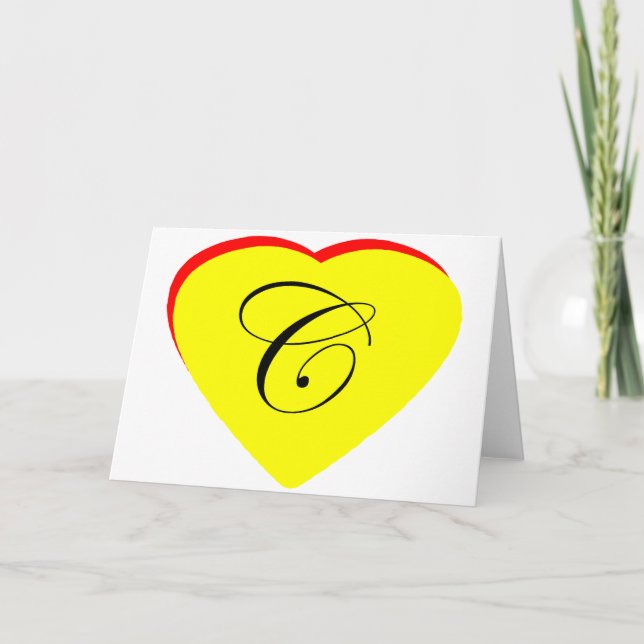 Heart Yellow Red C Wedding Invitation The MUSEUM Z (Front)