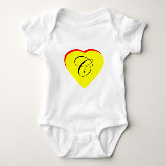Heart Yellow Red C Wedding Invitation The MUSEUM Z Baby Bodysuit