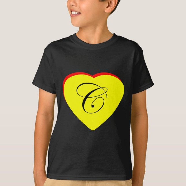 Heart Yellow Red C Wedding Invitation The MUSEUM Z T-Shirt (Front)