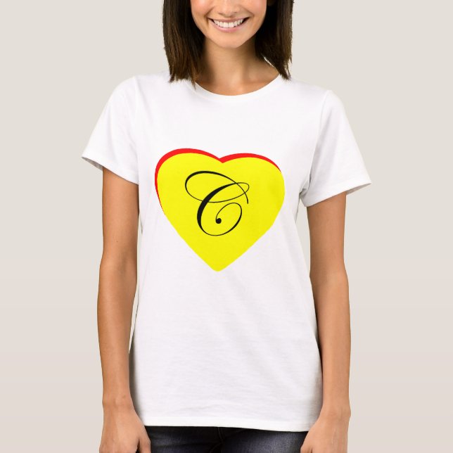 Heart Yellow Red C Wedding Invitation The MUSEUM Z T-Shirt (Front)