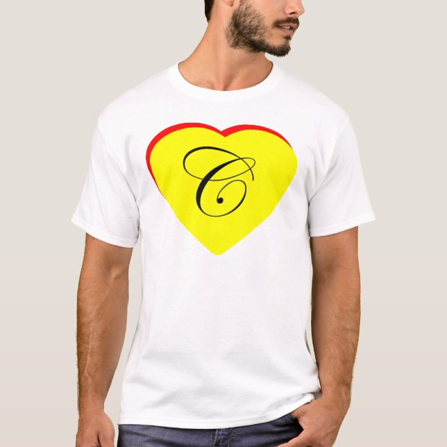 Heart Yellow Red C Wedding Invitation The MUSEUM Z T-Shirt (Front)