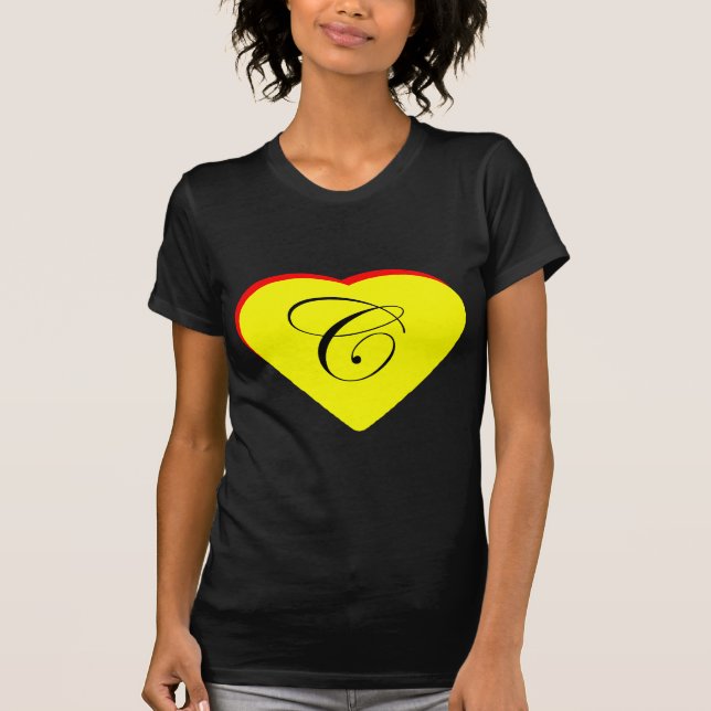 Heart Yellow Red C Wedding Invitation The MUSEUM Z T-Shirt (Front)