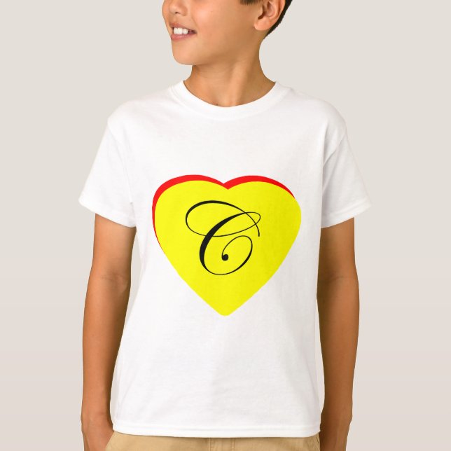 Heart Yellow Red C Wedding Invitation The MUSEUM Z T-Shirt (Front)