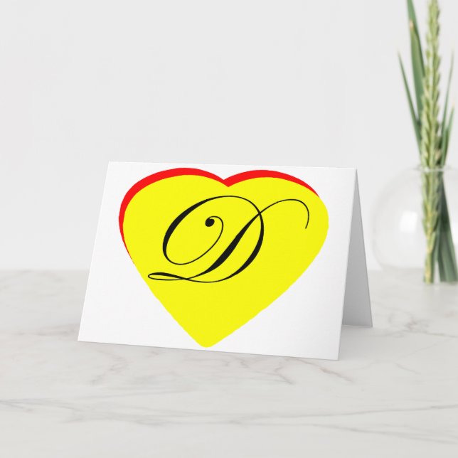 Heart Yellow Red D Wedding Invitation The MUSEUM Z (Front)
