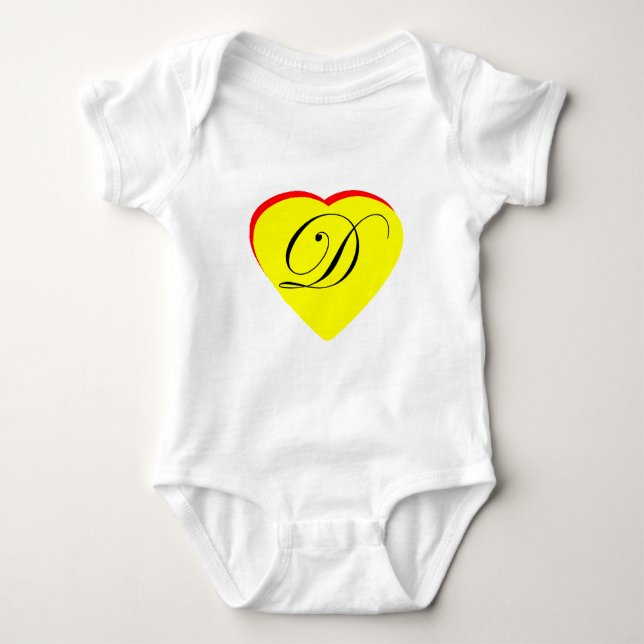 Heart Yellow Red D Wedding Invitation The MUSEUM Z Baby Bodysuit (Front)