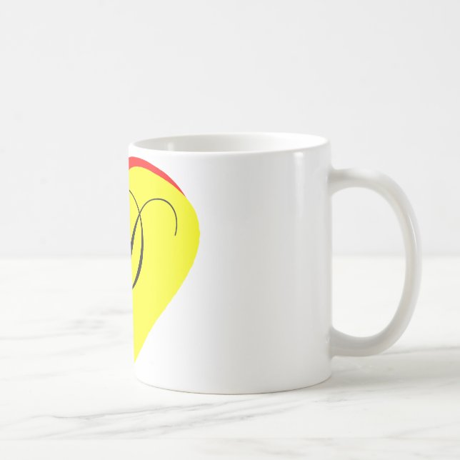 Heart Yellow Red D Wedding Invitation The MUSEUM Z Coffee Mug (Right)