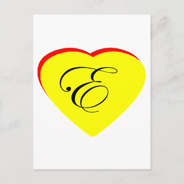 Heart Yellow Red E Wedding Invitation The MUSEUM Z (Front)