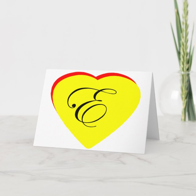 Heart Yellow Red E Wedding Invitation The MUSEUM Z (Front)