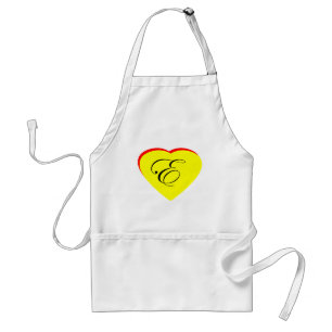 Heart Yellow Red E Wedding Invitation The MUSEUM Z Adult Apron