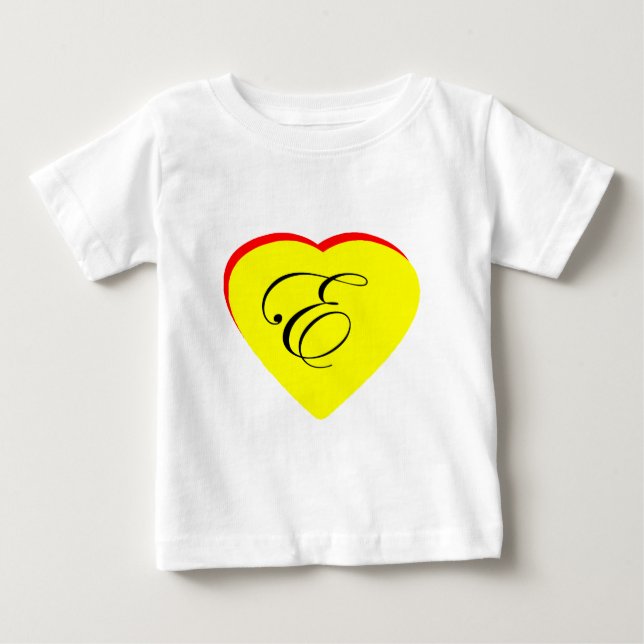 Heart Yellow Red E Wedding Invitation The MUSEUM Z Baby T-Shirt (Front)