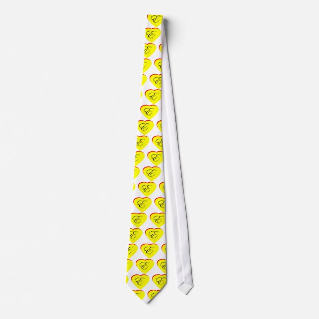 Heart Yellow Red E Wedding Invitation The MUSEUM Z Neck Tie (Front)