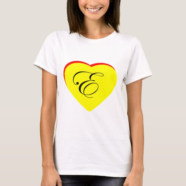 Heart Yellow Red E Wedding Invitation The MUSEUM Z T-Shirt (Front)