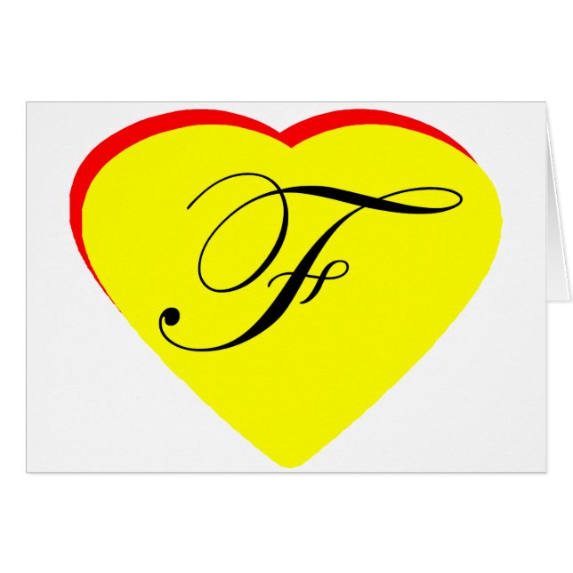 Heart Yellow Red F Wedding Invitation The MUSEUM Z (Front Horizontal)