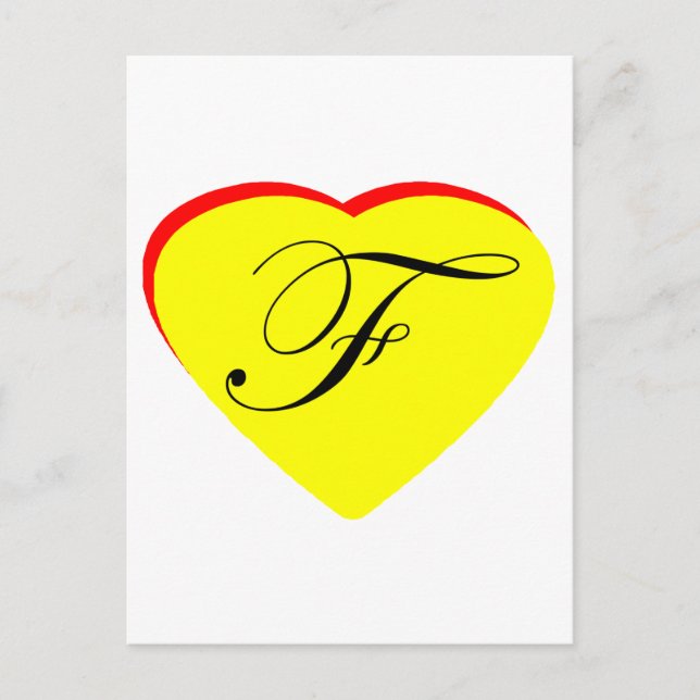 Heart Yellow Red F Wedding Invitation The MUSEUM Z (Front)