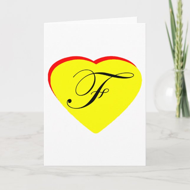 Heart Yellow Red F Wedding Invitation The MUSEUM Z (Front)