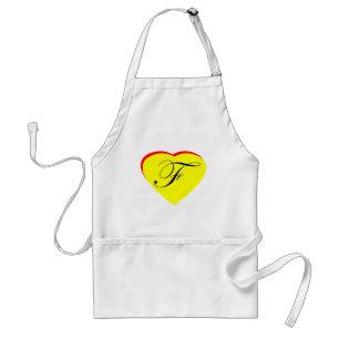 Heart Yellow Red F Wedding Invitation The MUSEUM Z Adult Apron
