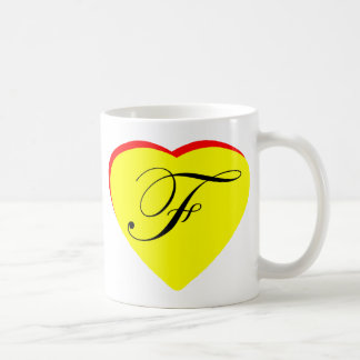 Heart Yellow Red F Wedding Invitation The MUSEUM Z Coffee Mug