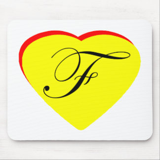 Heart Yellow Red F Wedding Invitation The MUSEUM Z Mouse Pad