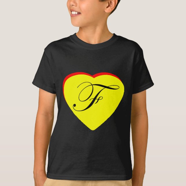 Heart Yellow Red F Wedding Invitation The MUSEUM Z T-Shirt (Front)
