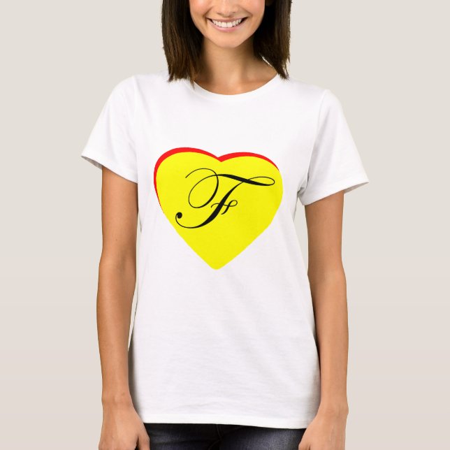 Heart Yellow Red F Wedding Invitation The MUSEUM Z T-Shirt (Front)