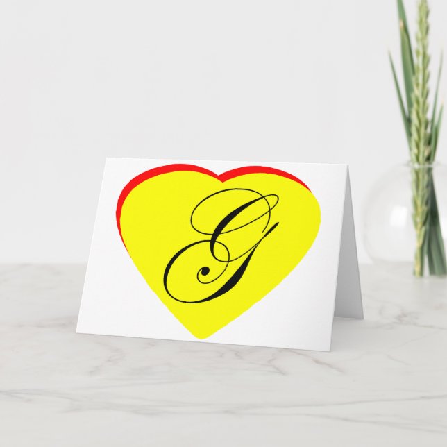 Heart Yellow Red G Wedding Invitation The MUSEUM Z (Front)
