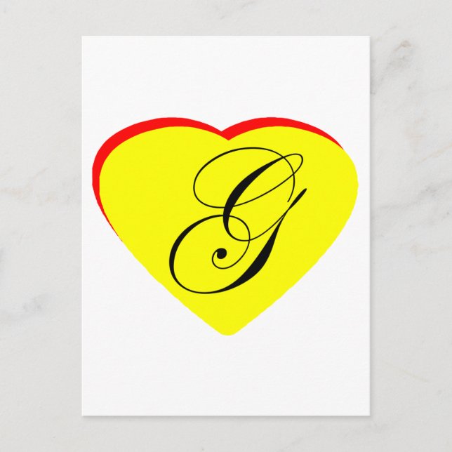 Heart Yellow Red G Wedding Invitation The MUSEUM Z (Front)