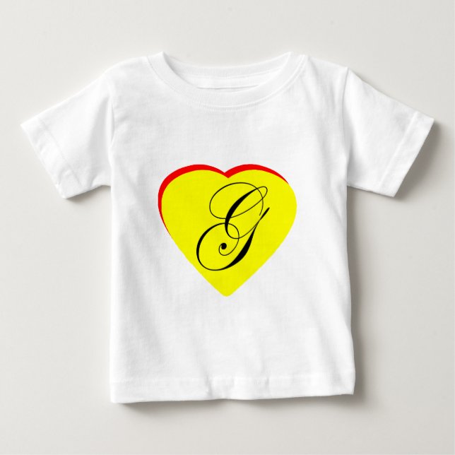 Heart Yellow Red G Wedding Invitation The MUSEUM Z Baby T-Shirt (Front)
