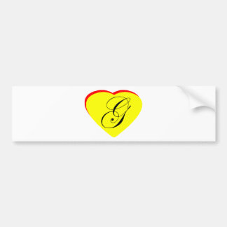 Heart Yellow Red G Wedding Invitation The MUSEUM Z Bumper Sticker