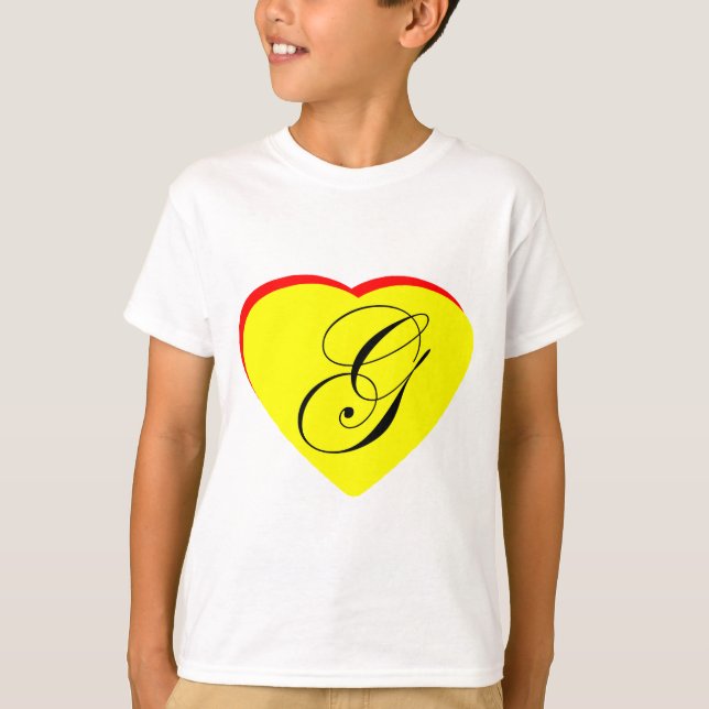 Heart Yellow Red G Wedding Invitation The MUSEUM Z T-Shirt (Front)