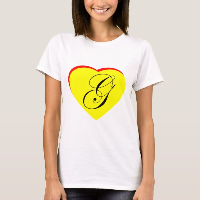 Heart Yellow Red G Wedding Invitation The MUSEUM Z T-Shirt (Front)