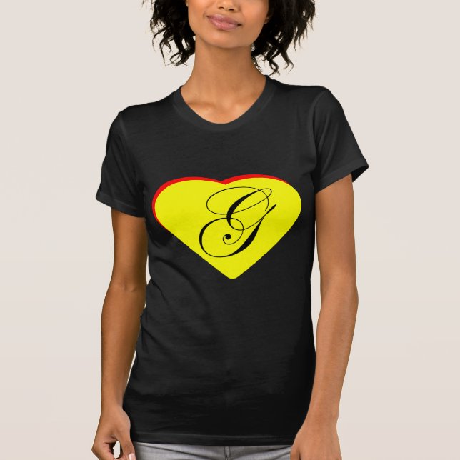 Heart Yellow Red G Wedding Invitation The MUSEUM Z T-Shirt (Front)