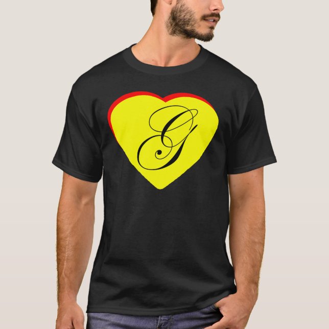 Heart Yellow Red G Wedding Invitation The MUSEUM Z T-Shirt (Front)