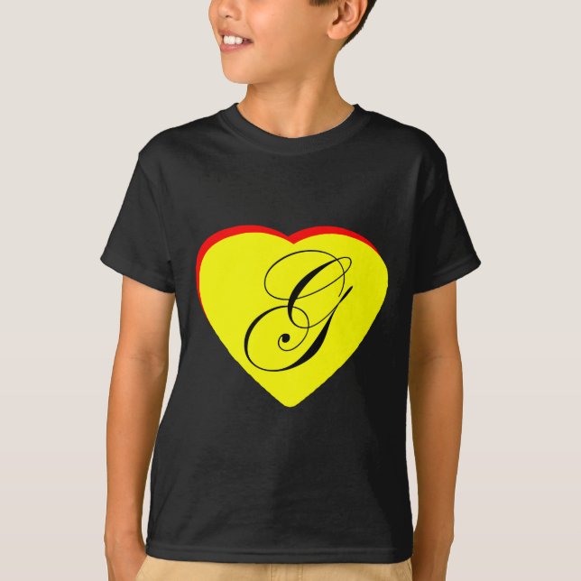 Heart Yellow Red G Wedding Invitation The MUSEUM Z T-Shirt (Front)