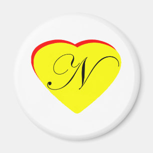 Heart Yellow Red N Wedding Invitation The MUSEUM Z Magnet