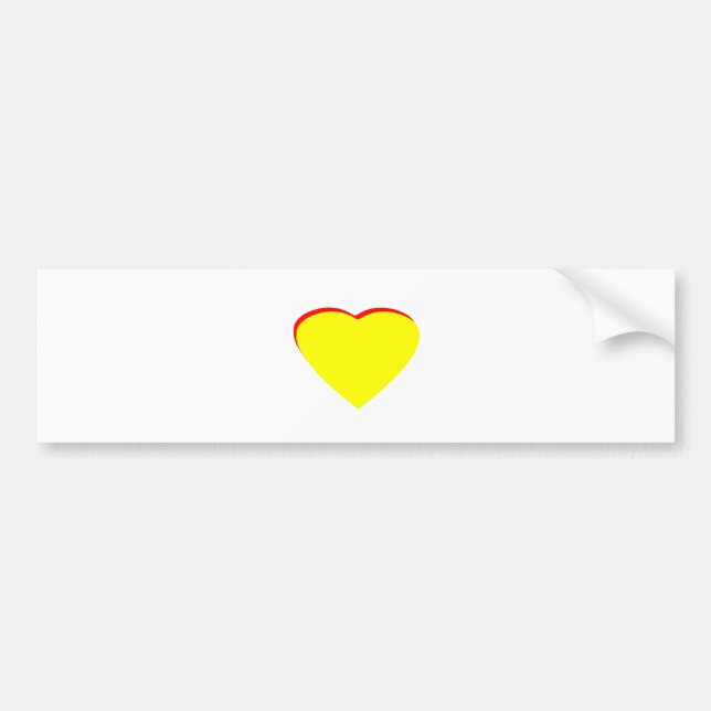 Heart Yellow Red Wedding Invitation The MUSEUM Zaz Bumper Sticker (Front)