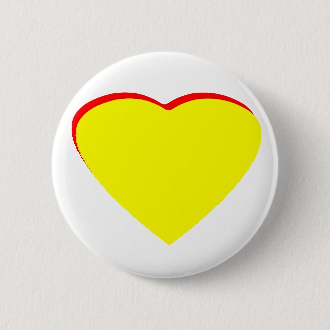 Heart Yellow Red Wedding Invitation The MUSEUM Zaz Button (Front)