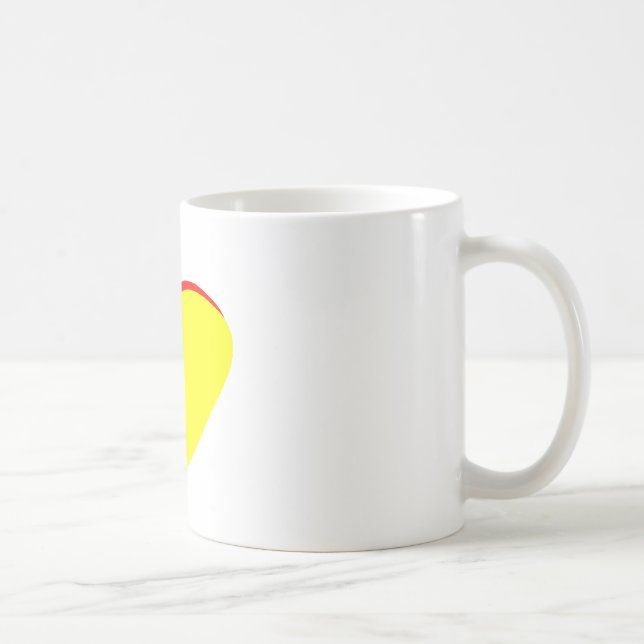 Heart Yellow Red Wedding Invitation The MUSEUM Zaz Coffee Mug (Right)