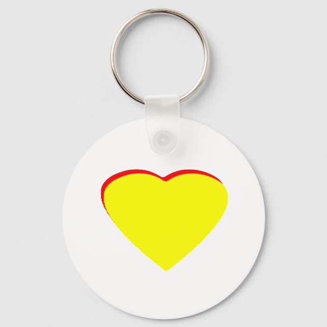 Heart Yellow Red Wedding Invitation The MUSEUM Zaz Keychain (Front)