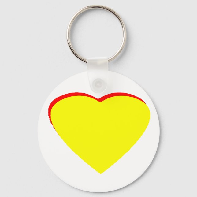 Heart Yellow Red Wedding Invitation The MUSEUM Zaz Keychain (Front)