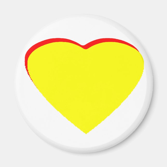 Heart Yellow Red Wedding Invitation The MUSEUM Zaz Magnet (Front)