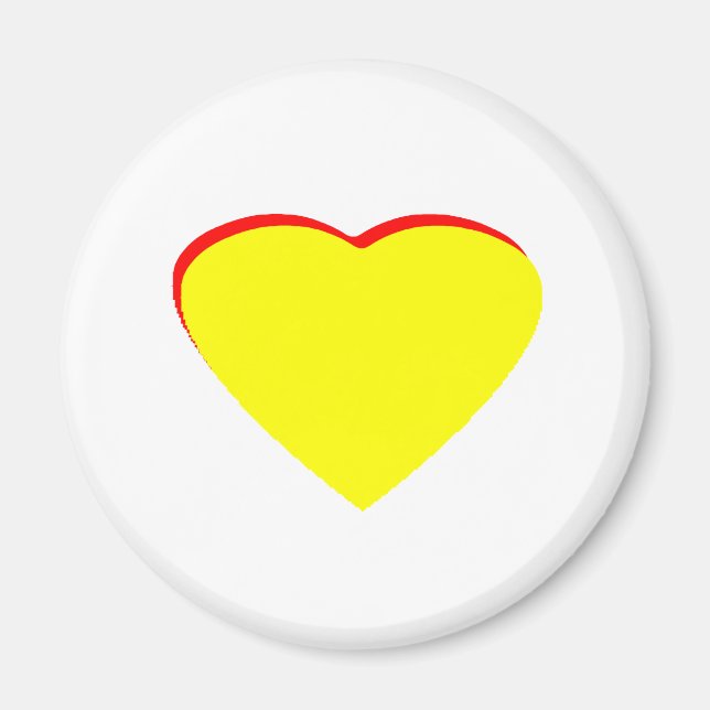 Heart Yellow Red Wedding Invitation The MUSEUM Zaz Magnet (Front)