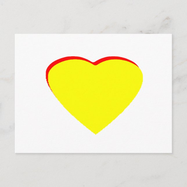 Heart Yellow Red Wedding Invitation The MUSEUM Zaz Postcard (Front)