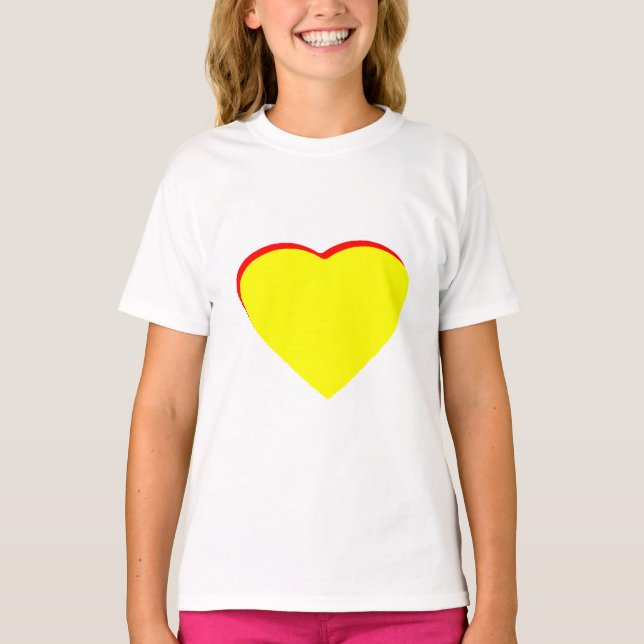 Heart Yellow Red Wedding Invitation The MUSEUM Zaz T-Shirt (Front)