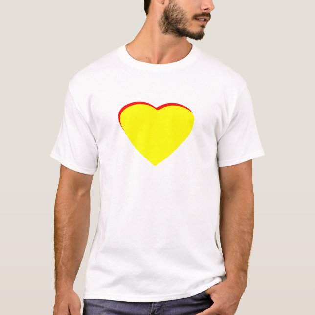 Heart Yellow Red Wedding Invitation The MUSEUM Zaz T-Shirt (Front)