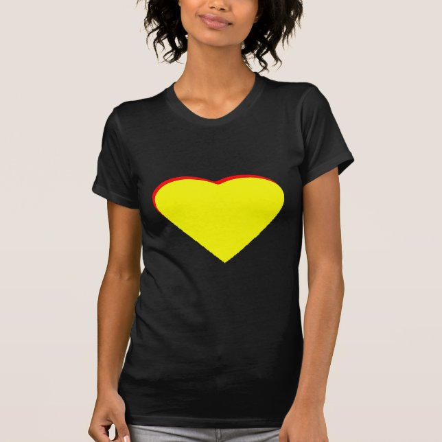 Heart Yellow Red Wedding Invitation The MUSEUM Zaz T-Shirt (Front)