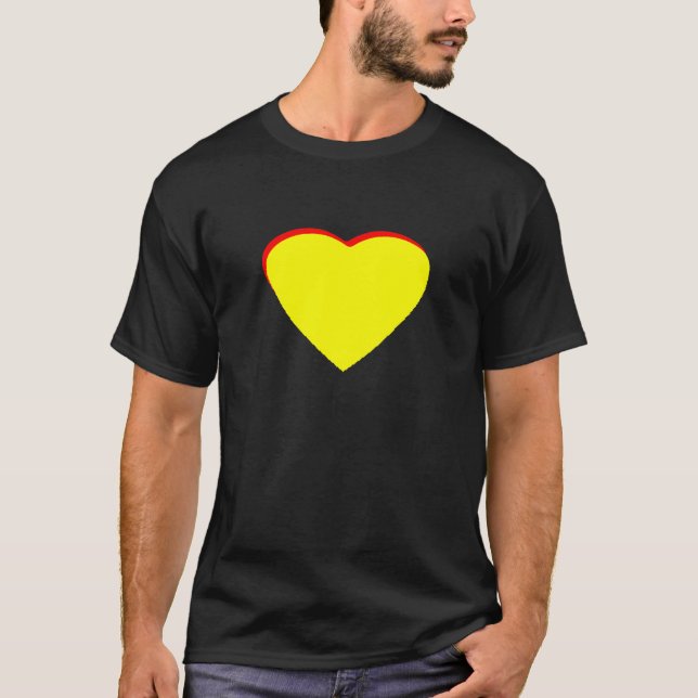 Heart Yellow Red Wedding Invitation The MUSEUM Zaz T-Shirt (Front)