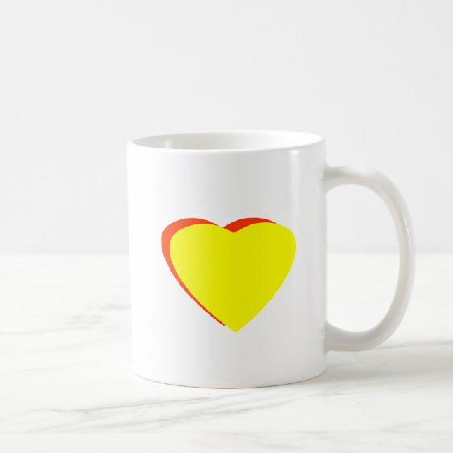 Heart Yellow RedOrange The MUSEUM Zazzle Gifts Coffee Mug (Right)